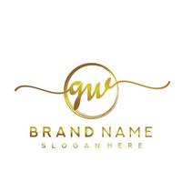 Initial GW  beauty monogram and elegant logo design, handwriting logo of initial signature, wedding, fashion, floral and botanical with creative template. vector