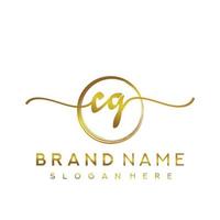 Initial CG beauty monogram and elegant logo design, handwriting logo of initial signature, wedding, fashion, floral and botanical with creative template. vector