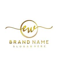 Initial EW beauty monogram and elegant logo design, handwriting logo of initial signature, wedding, fashion, floral and botanical with creative template. vector