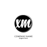 Initial XM with black circle brush logo template vector