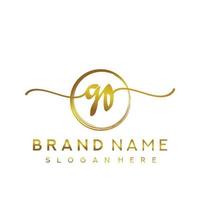 Initial GO beauty monogram and elegant logo design, handwriting logo of initial signature, wedding, fashion, floral and botanical with creative template. vector