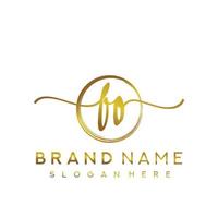 Initial FO beauty monogram and elegant logo design, handwriting logo of initial signature, wedding, fashion, floral and botanical with creative template. vector