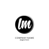 Initial LM with black circle brush logo template vector