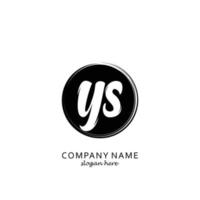 Initial YS with black circle brush logo template vector