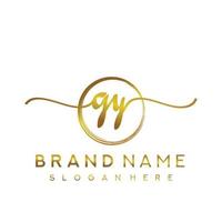 Initial GY beauty monogram and elegant logo design, handwriting logo of initial signature, wedding, fashion, floral and botanical with creative template. vector