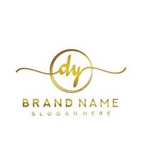 Initial DY beauty monogram and elegant logo design, handwriting logo of initial signature, wedding, fashion, floral and botanical with creative template. vector