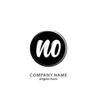 Initial NO with black circle brush logo template vector