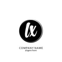 Initial LX with black circle brush logo template vector