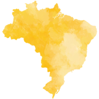 estilos de ilustração de cor de água do mapa do Brasil isolados no fundo branco. png