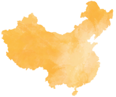 estilos de ilustración de color de agua de mapa de china aislados sobre fondo blanco. png
