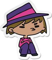 sticker cartoon of a kawaii cute boy vector