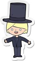 sticker of a cartoon man wearing hat vector