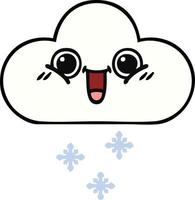 linda nube de nieve de dibujos animados vector