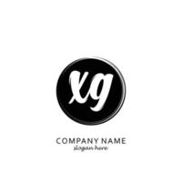 Initial XG with black circle brush logo template vector