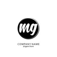 Initial MG with black circle brush logo template vector