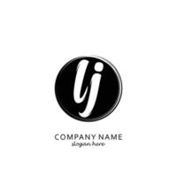 Initial LJ with black circle brush logo template vector