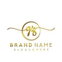 Initial GZ beauty monogram and elegant logo design, handwriting logo of initial signature, wedding, fashion, floral and botanical with creative template. vector