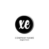 Initial XE with black circle brush logo template vector