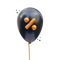 ilustração 3d de balão de desconto de sexta-feira negra, renderização em 3d png