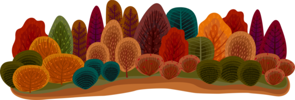 paisaje de otoño ilustración aislada. png