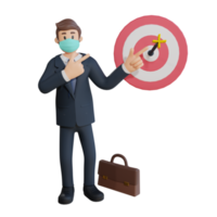 Business character illustration 3d rendering png