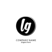 Initial LG with black circle brush logo template vector