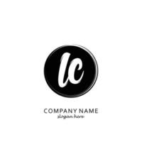 Initial LC with black circle brush logo template vector