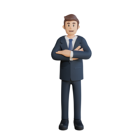 Businessman posing character 3d character illustration png