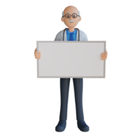 Illustration de conception de personnage de médecin senior masculin 3d png