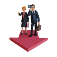 Businessman and women are looking for ideas for companies character 3d character illustration png