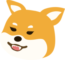 cute Shiba Inu puppy emoticons with different expressions. Funny dog emoji faces. png