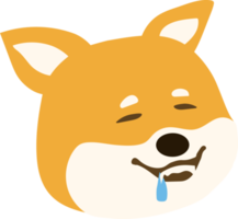 mignons émoticônes de chiot shiba inu avec différentes expressions. visages drôles d'emoji de chien. png