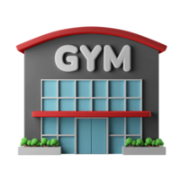 gym and athletic building fitness centre 3d icon illustration png