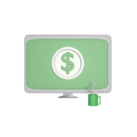 3d rendere digitale i soldi davanti Visualizza png