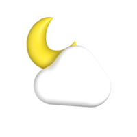 3D Render Cloudy Night Weather Front View png