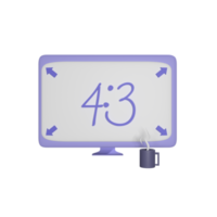 3D Render UI Aspect Ratio Small Front View png