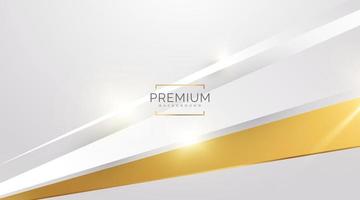 Luxury White and Gold Background with Golden Lines and Paper Cut Style. Premium Gray and Gold Background for Award, Nomination, Ceremony, Formal Invitation or Certificate Design vector