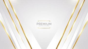 Luxury White and Gold Background with Golden Lines and Paper Cut Style. Premium Gray and Gold Background for Award, Nomination, Ceremony, Formal Invitation or Certificate Design vector