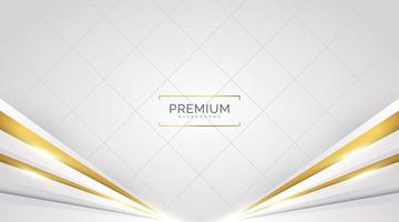 Luxury White and Gold Background with Golden Lines and Paper Cut Style. Premium Gray and Gold Background for Award, Nomination, Ceremony, Formal Invitation or Certificate Design vector