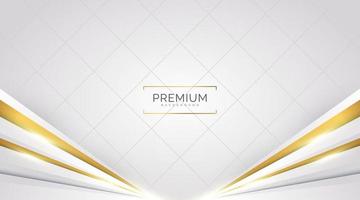 Luxury White and Gold Background with Golden Lines and Paper Cut Style. Premium Gray and Gold Background for Award, Nomination, Ceremony, Formal Invitation or Certificate Design vector