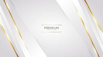 Luxury White and Gold Background with Golden Lines and Paper Cut Style. Premium Gray and Gold Background for Award, Nomination, Ceremony, Formal Invitation or Certificate Design vector