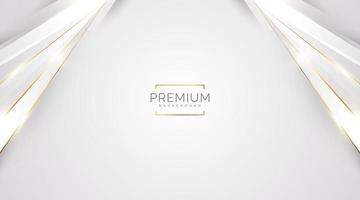 Luxury White and Gold Background with Golden Lines and Paper Cut Style. Premium Gray and Gold Background for Award, Nomination, Ceremony, Formal Invitation or Certificate Design vector