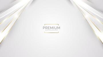 Luxury White and Gold Background with Golden Lines and Paper Cut Style. Premium Gray and Gold Background for Award, Nomination, Ceremony, Formal Invitation or Certificate Design vector