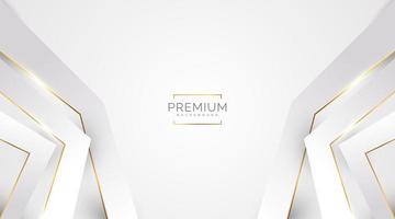 Luxury White and Gold Background with Golden Lines and Paper Cut Style. Premium Gray and Gold Background for Award, Nomination, Ceremony, Formal Invitation or Certificate Design vector