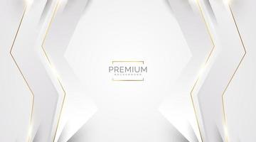 Luxury White and Gold Background with Golden Lines and Paper Cut Style. Premium Gray and Gold Background for Award, Nomination, Ceremony, Formal Invitation or Certificate Design vector