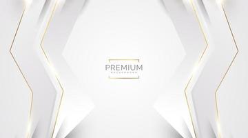 Luxury White and Gold Background with Golden Lines and Paper Cut Style. Premium Gray and Gold Background for Award, Nomination, Ceremony, Formal Invitation or Certificate Design vector