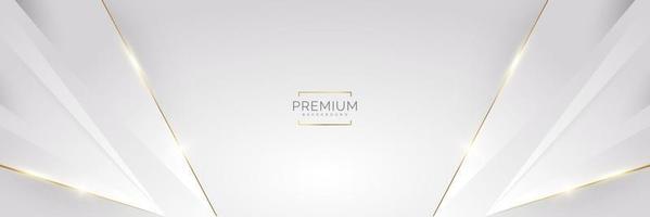 Luxury White and Gold Background with Golden Lines and Paper Cut Style. Premium Gray and Gold Background for Award, Nomination, Ceremony, Formal Invitation or Certificate Design vector