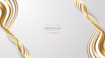 Luxury White and Gold Background with Golden Lines and Paper Cut Style. Premium Gray and Gold Background for Award, Nomination, Ceremony, Formal Invitation or Certificate Design vector