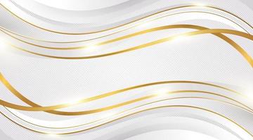 Luxury White and Gold Background with Golden Lines and Paper Cut Style. Premium Gray and Gold Background for Award, Nomination, Ceremony, Formal Invitation or Certificate Design vector