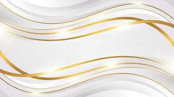 Luxury White and Gold Background with Golden Lines and Paper Cut Style. Premium Gray and Gold Background for Award, Nomination, Ceremony, Formal Invitation or Certificate Design vector